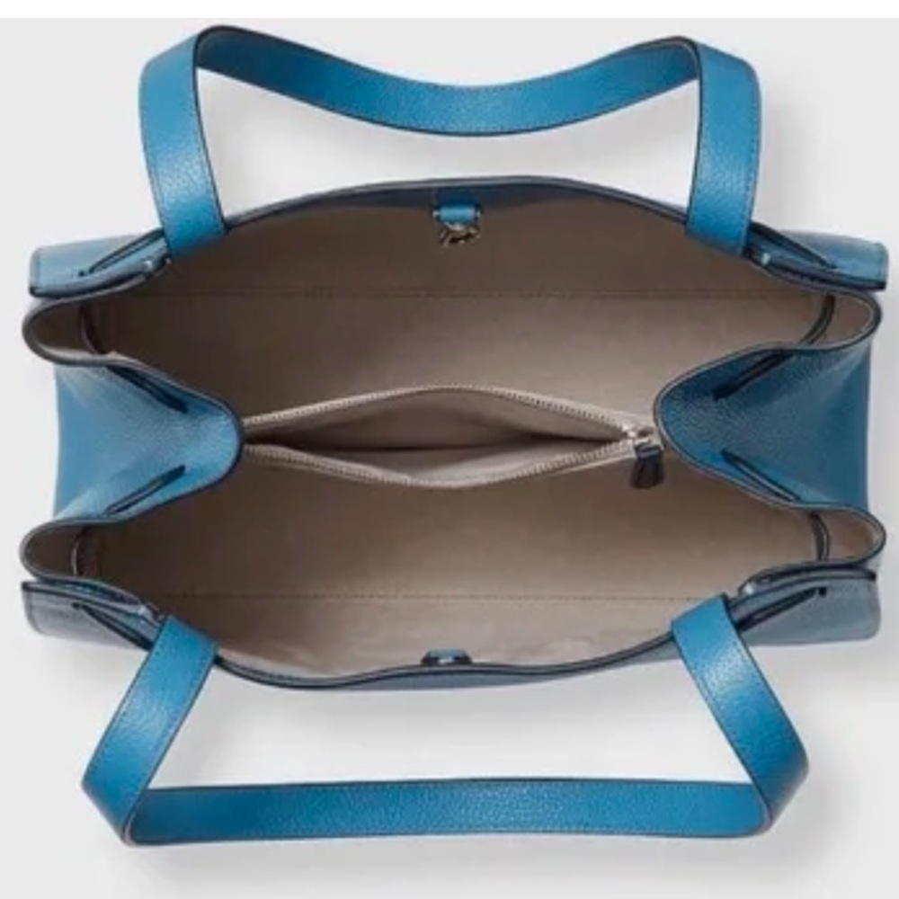 NWT Kate Spade Blue Tote “Niagara Lane”Pebbled Leather Bag - Picture 3 of 11